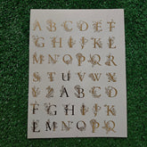 ABCD DESIGN LETTER A4 EMBOSS STICKER SHEET